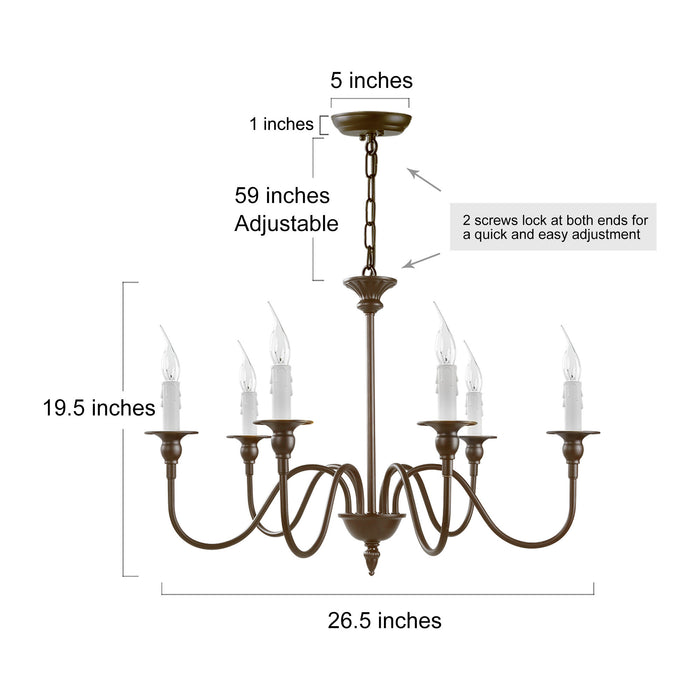 Viansia 6-Light Bronze Chandelier