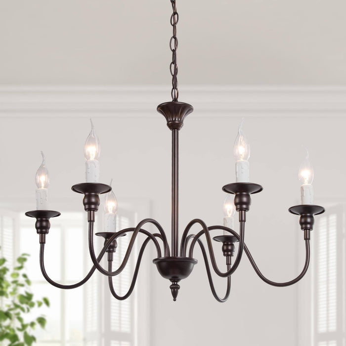 Viansia 6-Light Bronze Chandelier