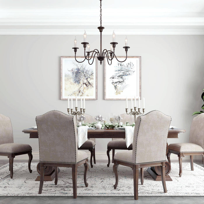 Viansia 6-Light Bronze Chandelier