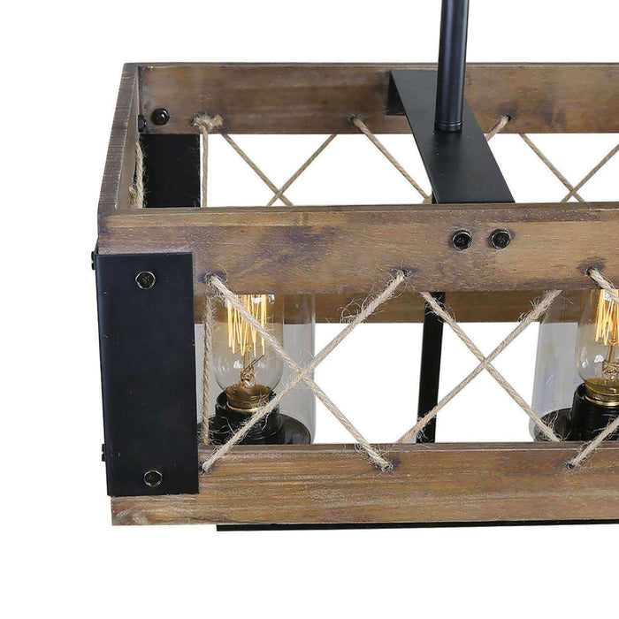 Eriogo 5-Light Wood Island Light