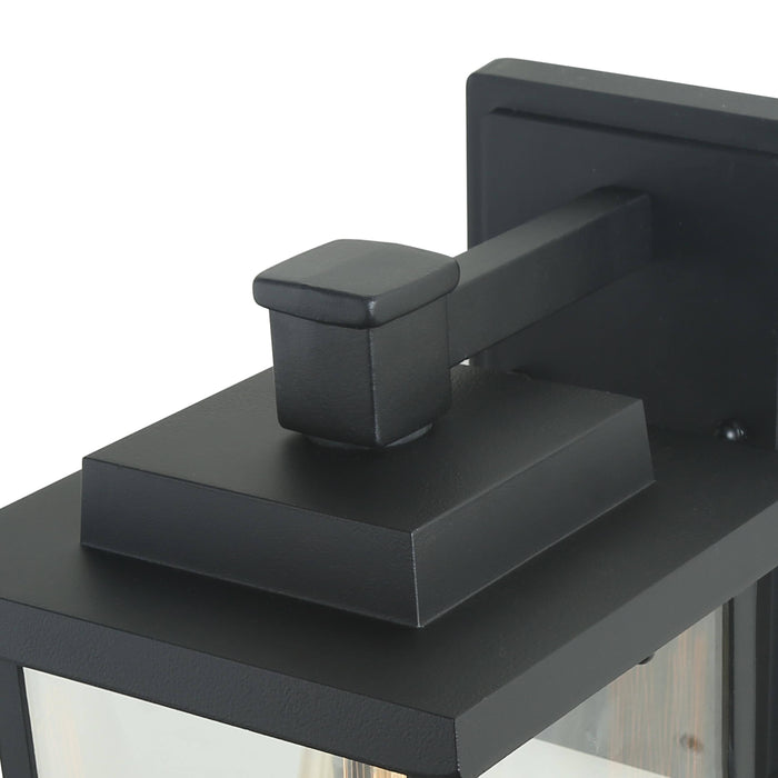 Melusio 1-Light Black Glass Square Outdoor Wall Light