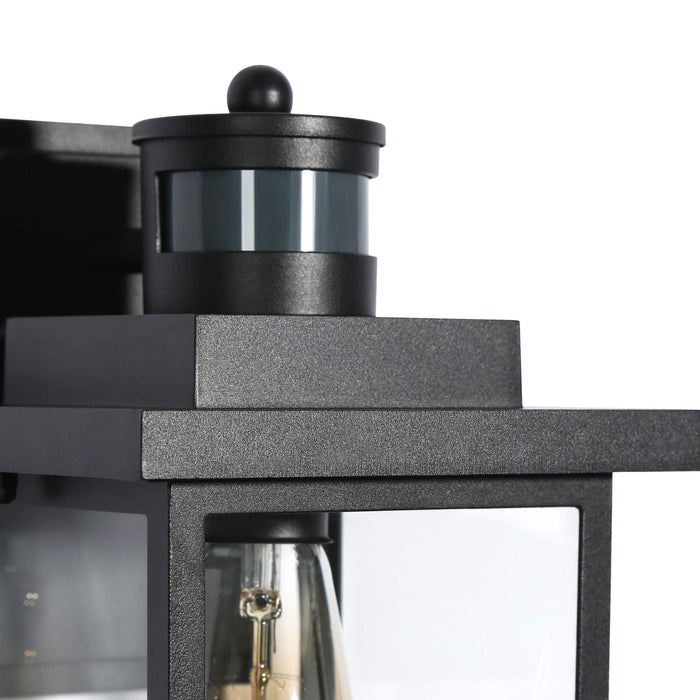 Melusio 1-Light Black Glass Outdoor Wall Light