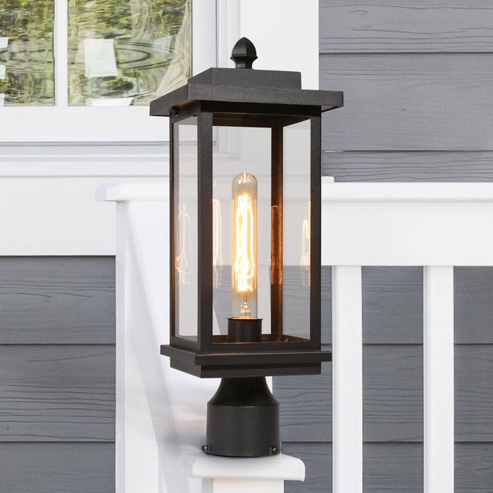 Melusio 1-Light Black Outdoor Post Light