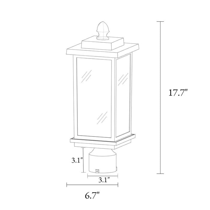 Melusio 1-Light Black Outdoor Post Light