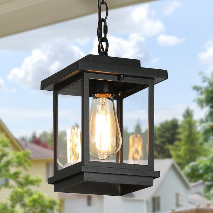 Melusio 1-Light Black Outdoor Pendant Light
