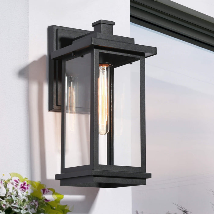 Melusio 1-Light Black Outdoor Wall Light