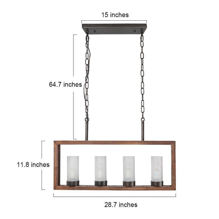 Elvena 4-Light Wood Island Light