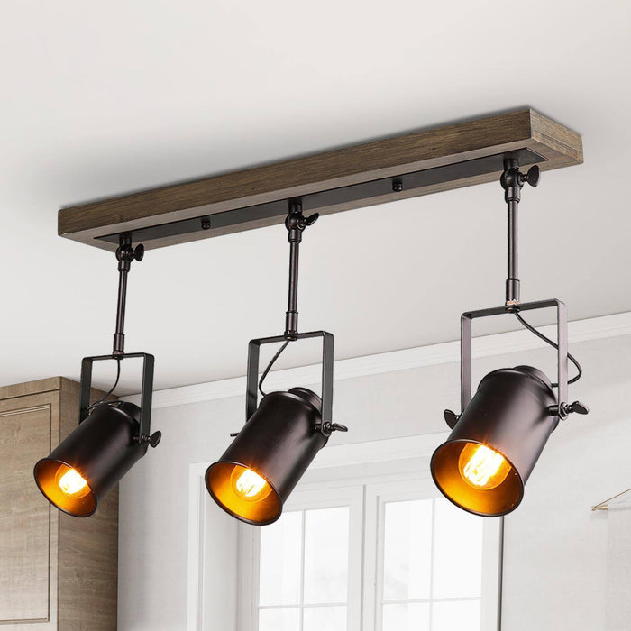 Senure 3-Light Wood Track Light