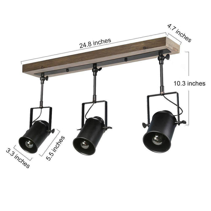 Senure 3-Light Wood Track Light