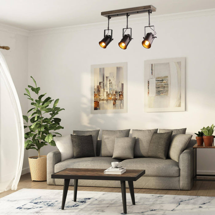 Senure 3-Light Wood Track Light