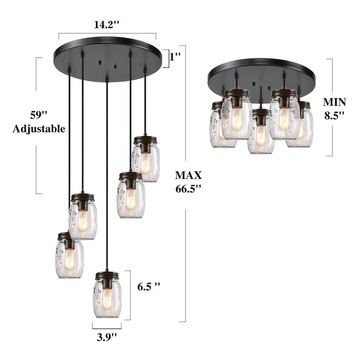 Magdiel 5-Light Bronze Chandelier