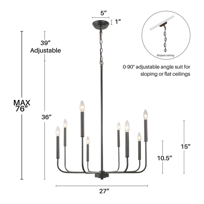 Stinkia 8-Light Rust Chandelier