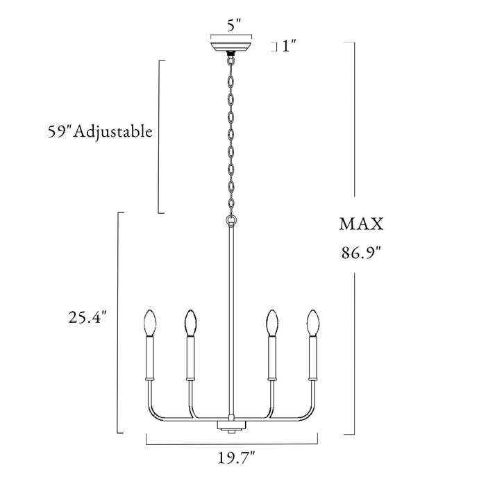 Stinkia 6-Light Black Chandelier