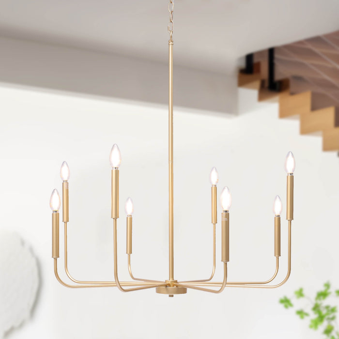 Stinkia 8-Light Gold Candlestick Chandelier