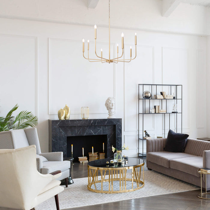 Stinkia 8-Light Gold Candlestick Chandelier