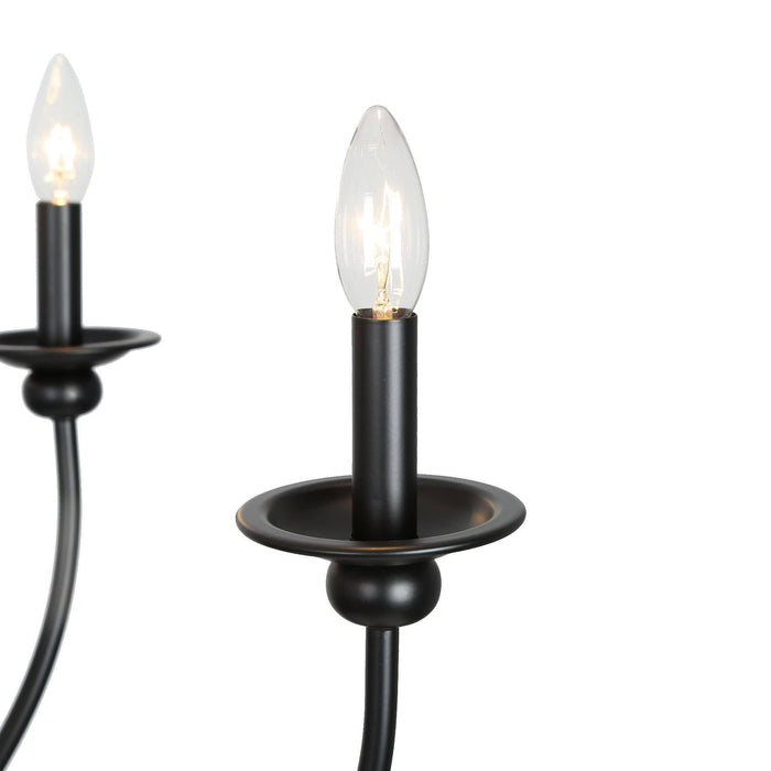 Dusarry 6-Light Modern Black Metal Candlestick Chandelier