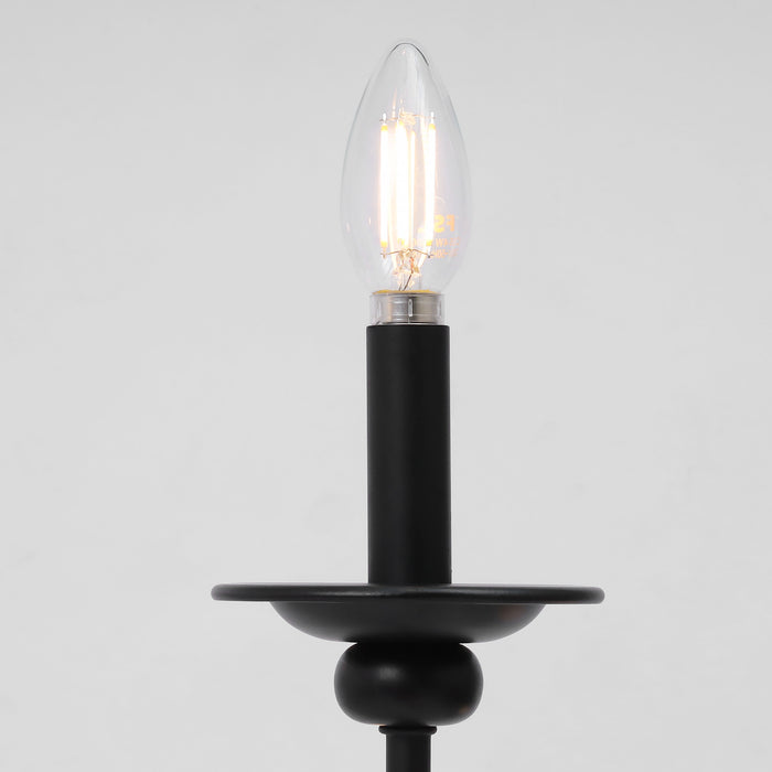 Dusarry 9-Light Black Metal Candlestick Chandeliers