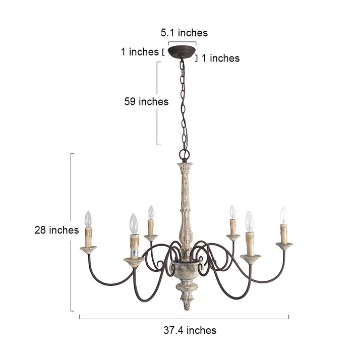 Apalach 6-Light Wood Chandelier