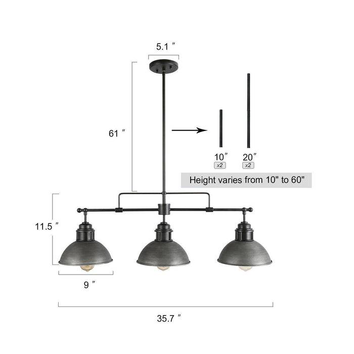 Abspin 3-Light Black Island Light