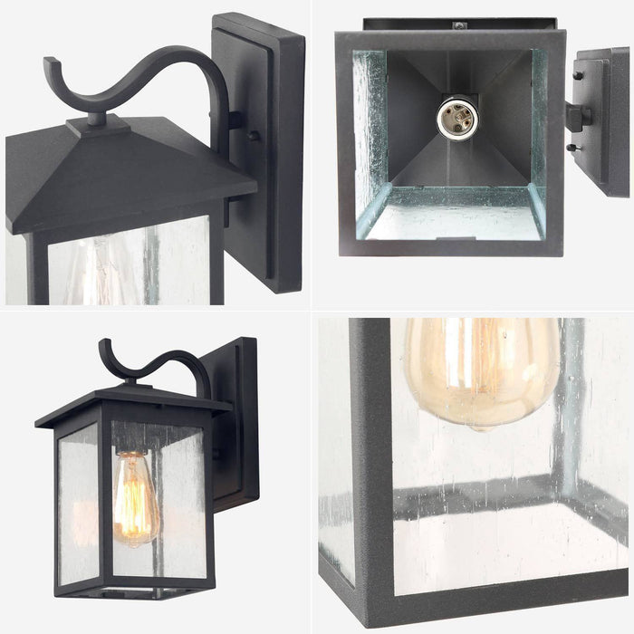 Wisobur 1-Light Black Outdoor Wall Light