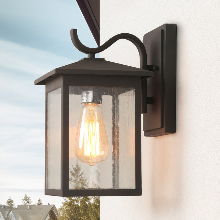 Wisobur 1-Light Black Outdoor Wall Light