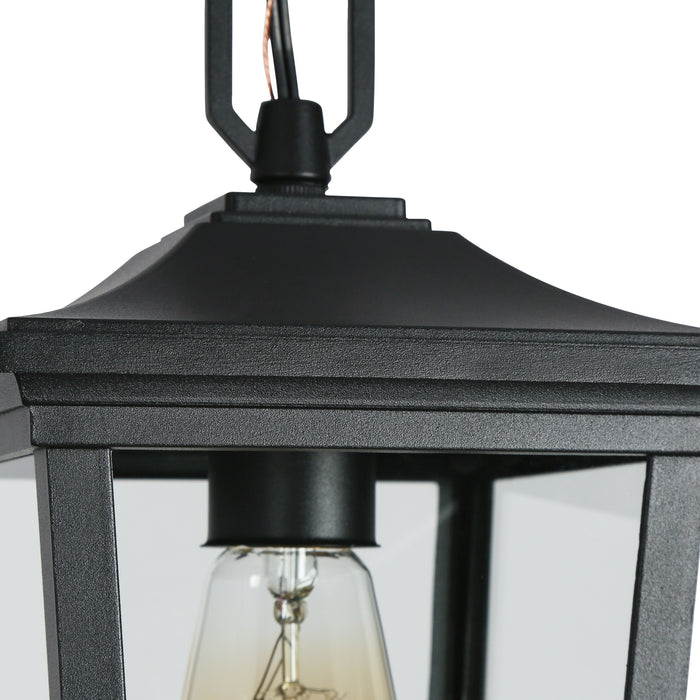 Melisyn 1-Light Black Outdoor Pendant Light