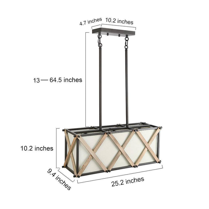 Stenbur 3-Light Wood Island Light