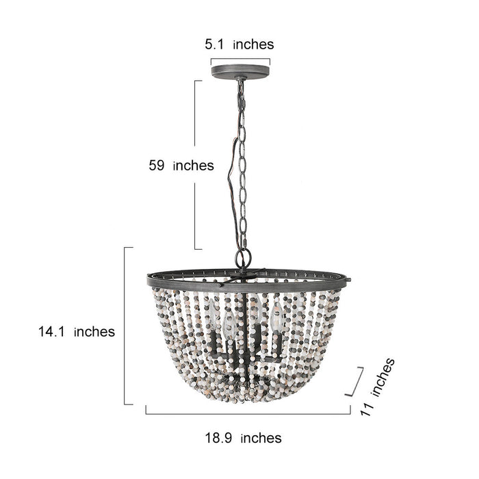 Lamtherm 4-Light Black Chandelier