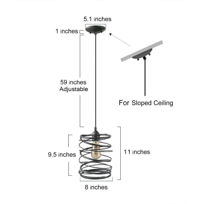Alpinum 1-Light Black Pendant Light