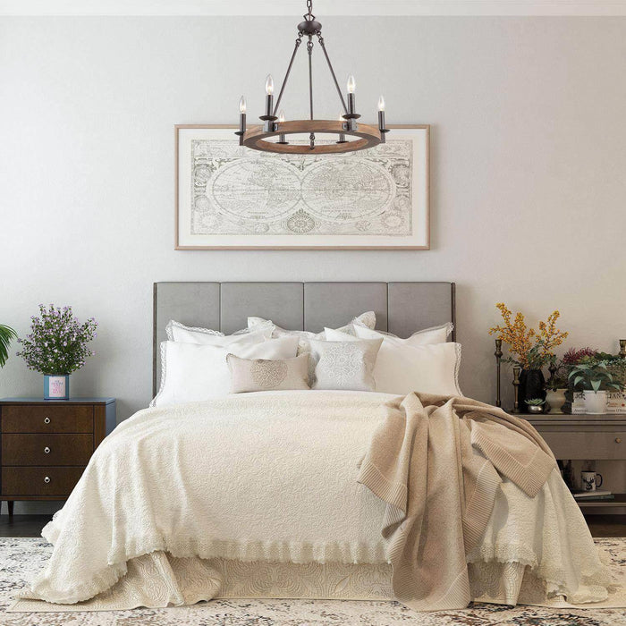 Nisouq 6-Light Wood Chandelier