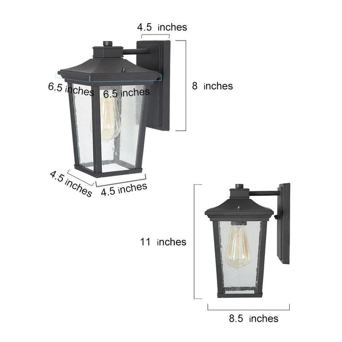 Muscia 1-Light Black Outdoor Wall Light