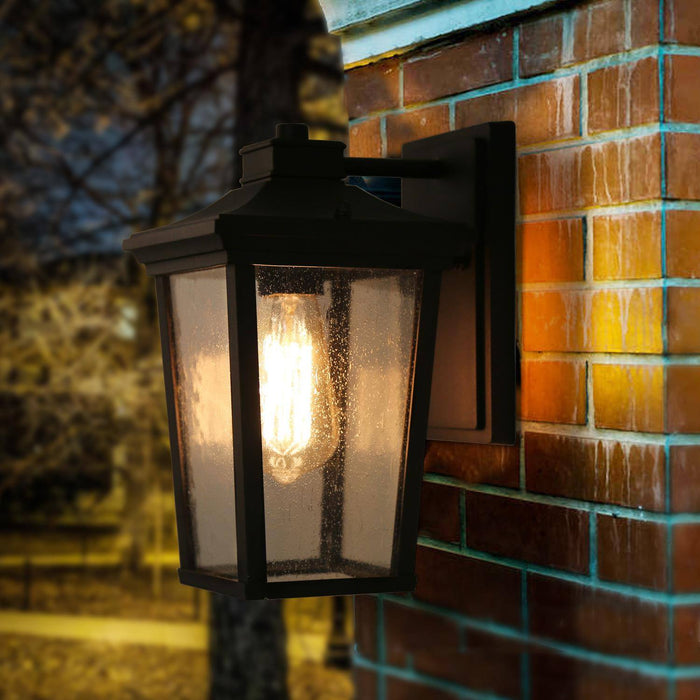 Muscia 1-Light Black Outdoor Wall Light