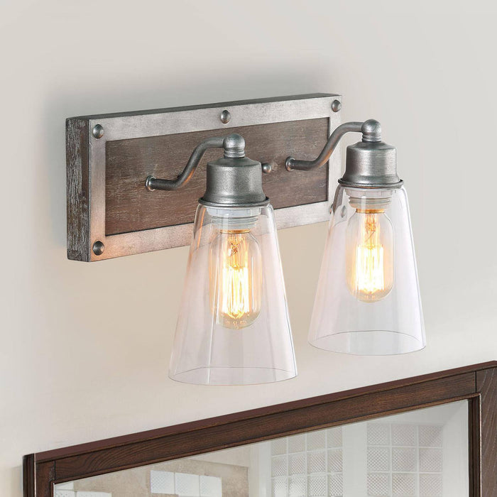 Neleste 2-Light Wood Bathroom Vanity Light