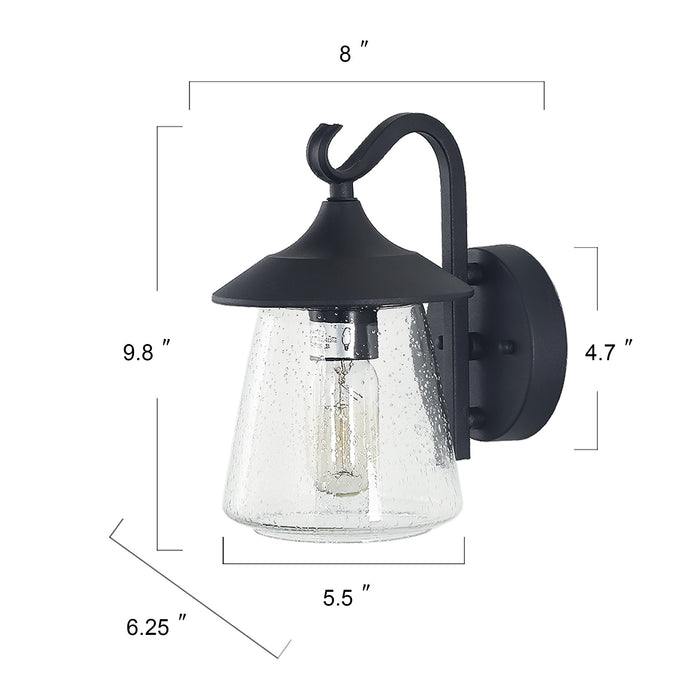 Mirellie 1-Light Black Outdoor Wall Light