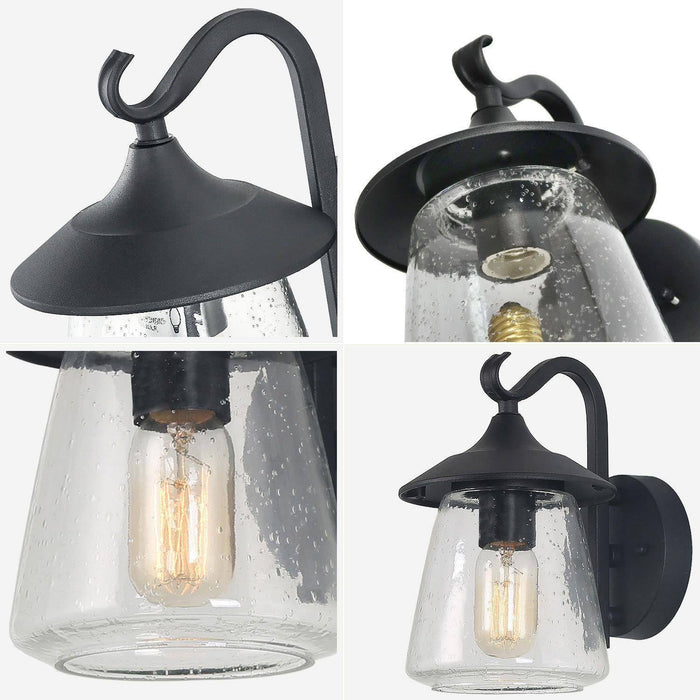 Mirellie 1-Light Black Outdoor Wall Light