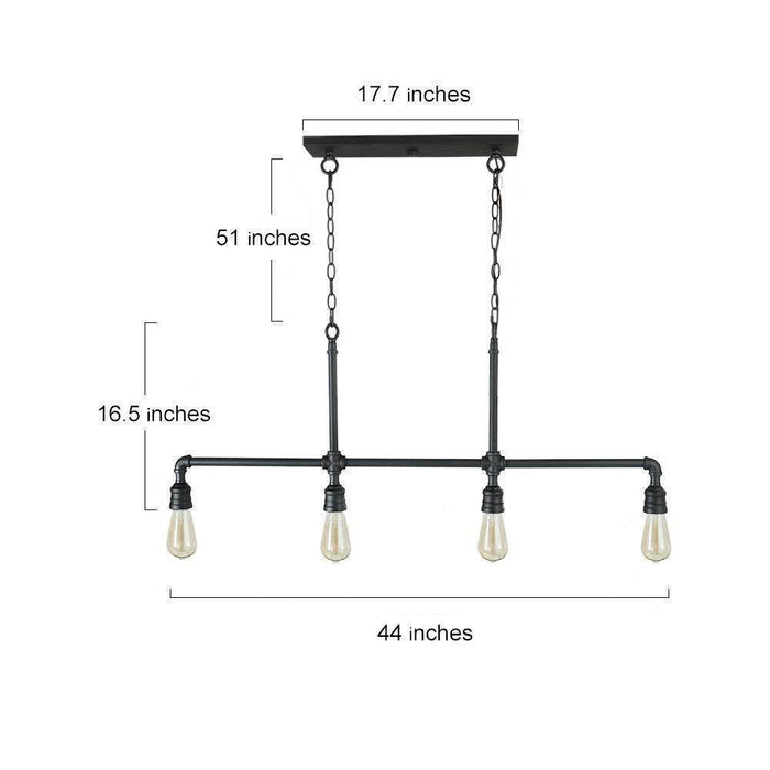 Santina 4-Light Black Island Light
