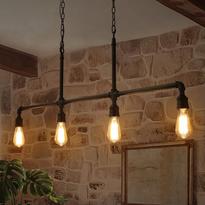 Santina 4-Light Black Island Light