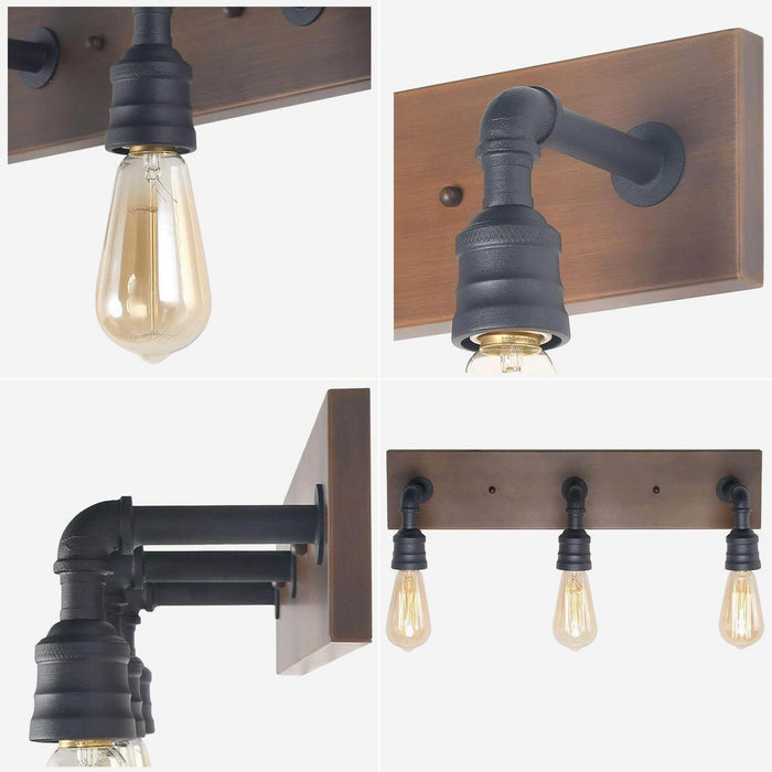 Santina 3-Light Wood Bathroom Vanity Light