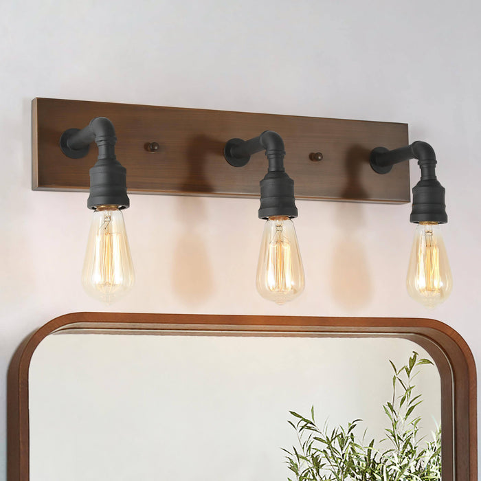 Santina 3-Light Wood Bathroom Vanity Light