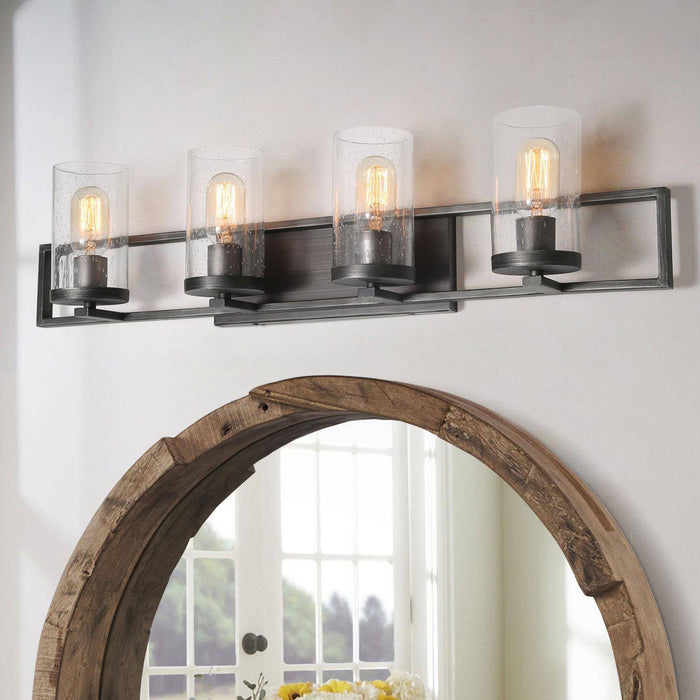 Anglour 4-Light Black Bathroom Vanity Light