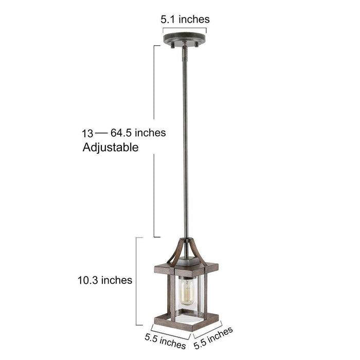 Storin 1-Light Wood and Glass Pendant Light