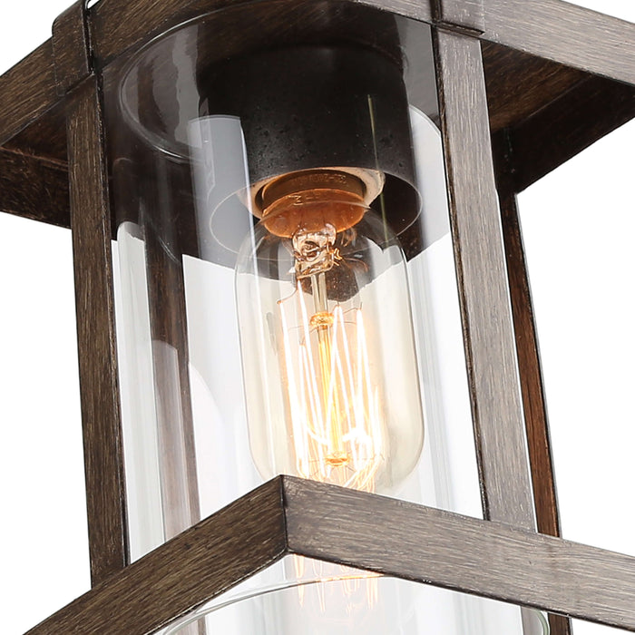 Storin 1-Light Wood and Glass Pendant Light