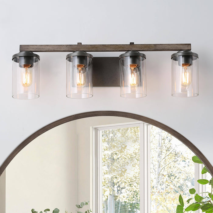 Storin 4-Light Wood Bathroom Vanity Light