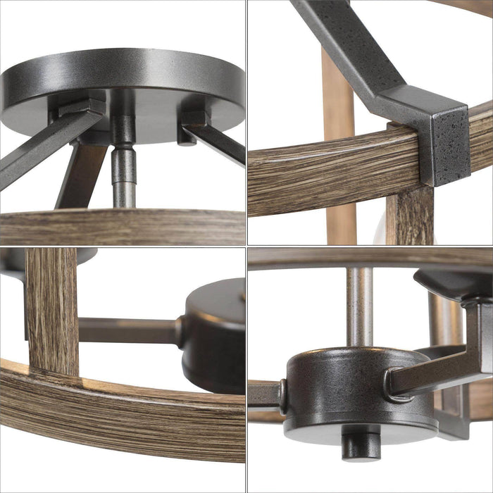 Storin 3-Light Wood Semi-Flush Mount Lights