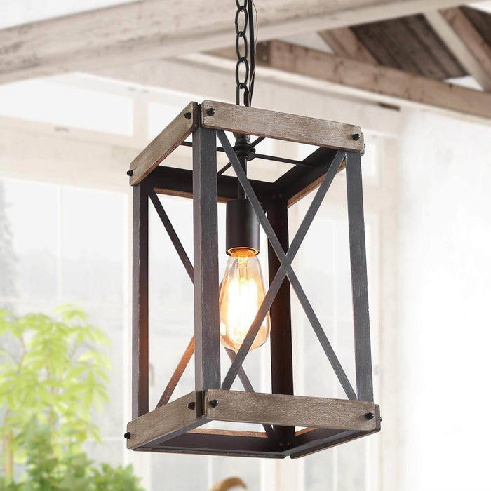 Ceilban 1-Light Wood Pendant Light