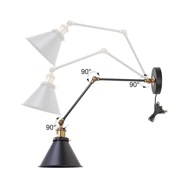 Wolemia 1-Light Black And Gold Swing Arm Lights Set of 2