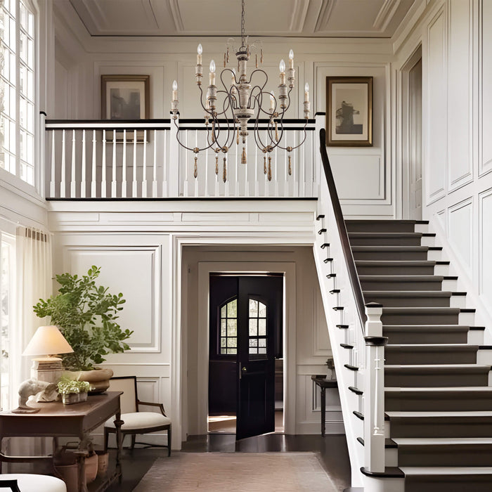 Elizab 9-Light Wood Chandelier