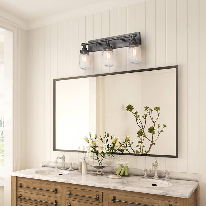 Nettles 3-Light Black Bathroom Vanity Light