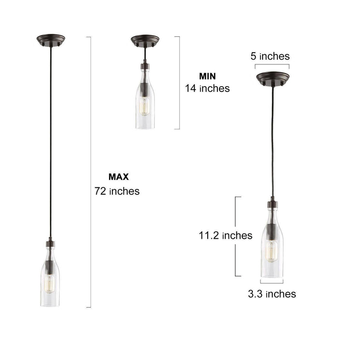 Bramble 1-Light Black Pendant Light