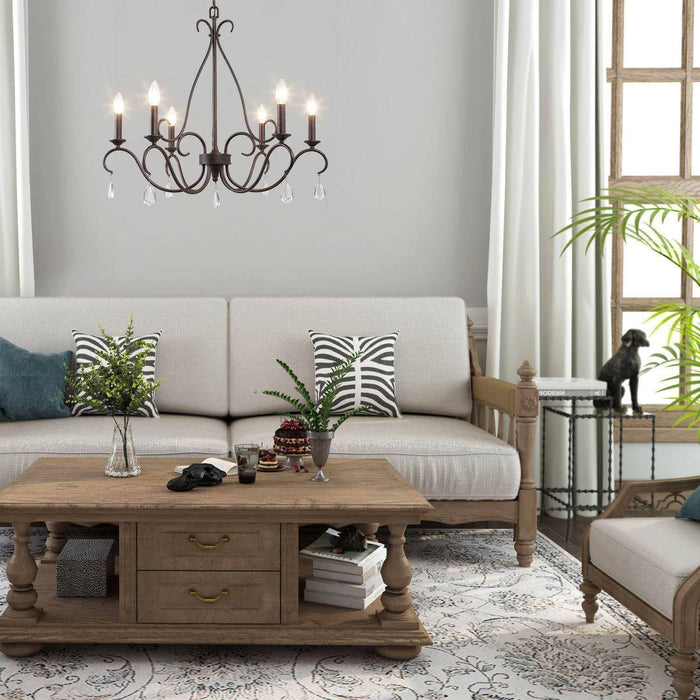 Volucer 6-Light Rust Chandelier